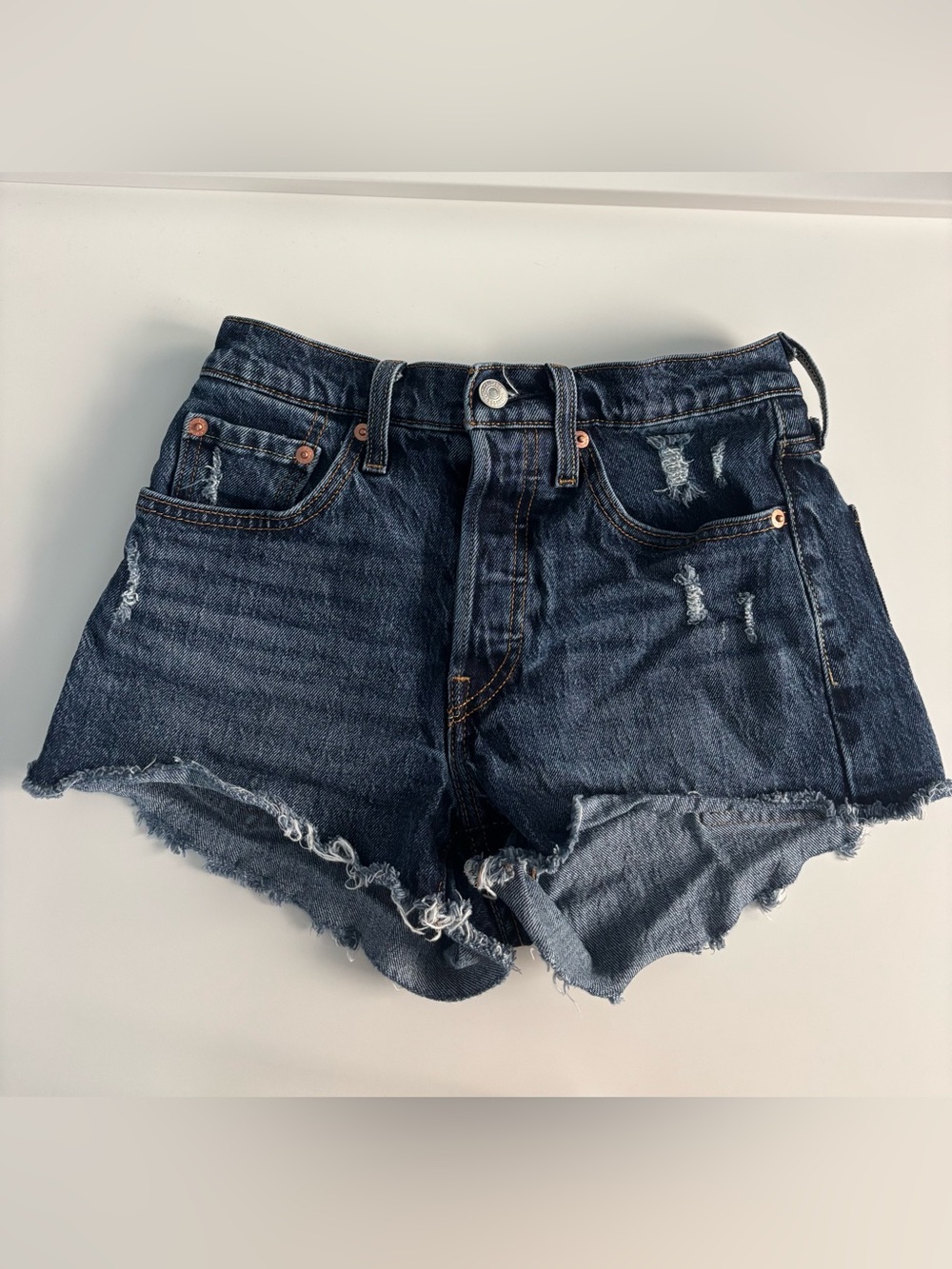 Levi's Dark Wash Jean Cutoff Shorts